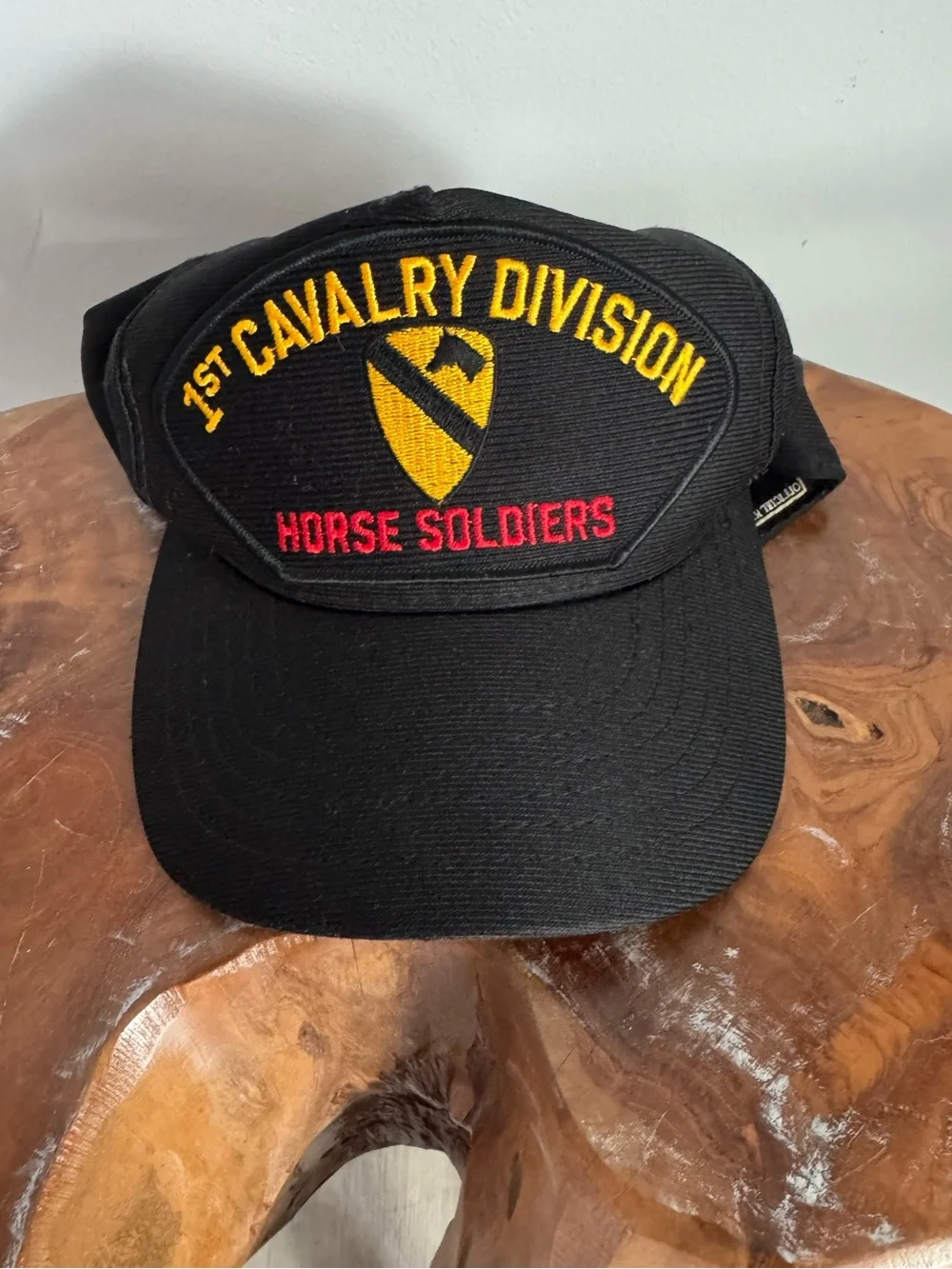 Black 1st Cavalry Division Horse Soldiers Military Cap Trucker Style Hat Vintage